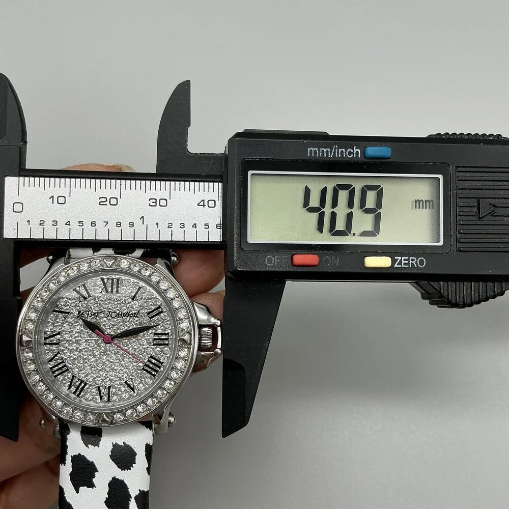 Betsey Johnson Womens Watch 36mm Dalmatian Print Band BJ0031-09 New Battery